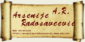 Arsenije Radosavčević vizit kartica